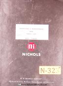 Nichols-Nichols Twin Mill, Milling Machine, Operations Maintenance and Parts Manual-Twin Mill-02